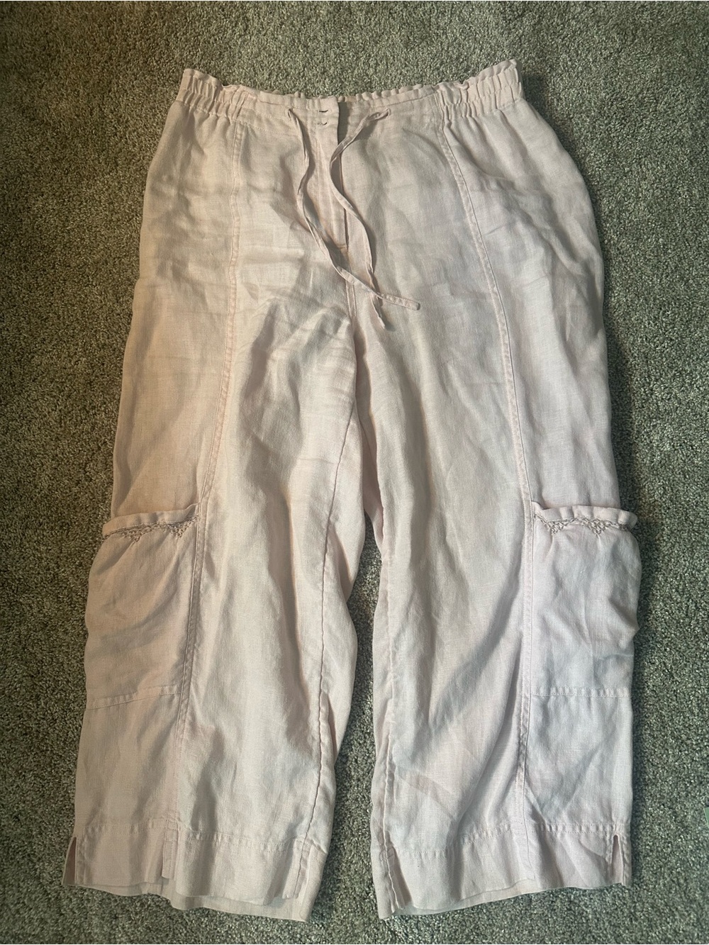 pastel pink j jill linen capri pants women’s 10 petite 10P